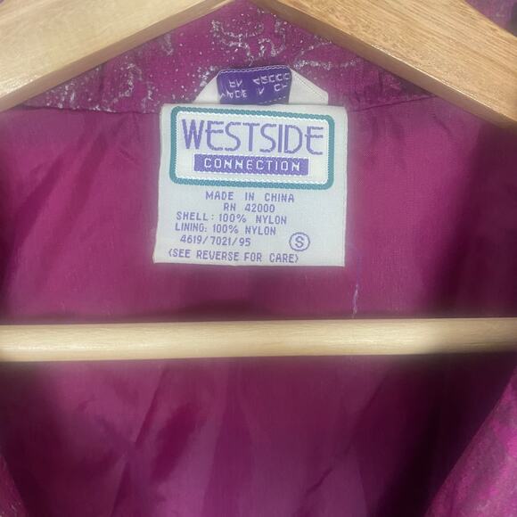Vintage Westside Collection 80's Purple Windbreaker Jacket Women's Size Small - Picture 8 of 11